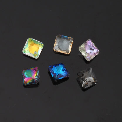 5pcs Square Crystal Pendant Crystal AB Rhinestones for DIY Craft Jewelry Making Supply