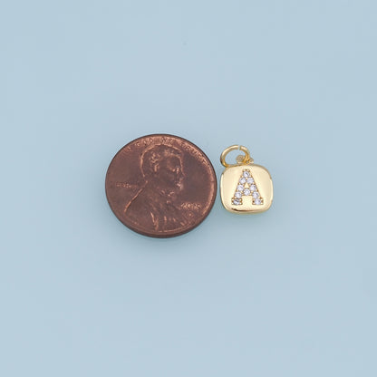 Gold letter Charms,18K Gold Filled letter Pendant,initial Charm Bracelet Necklace for DIY Jewelry Making Supply