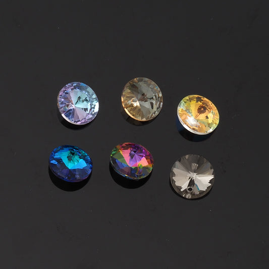 5pcs Round Crystal Pendant Crystal AB Rhinestones for DIY Craft Jewelry Making Supply