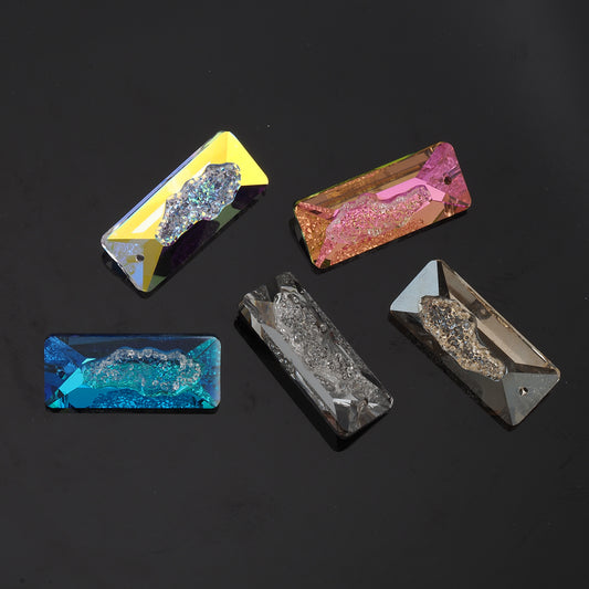 1pcs Rectangle Crystal Pendant Crystal AB Rhinestones for DIY Craft Jewelry Making Supply