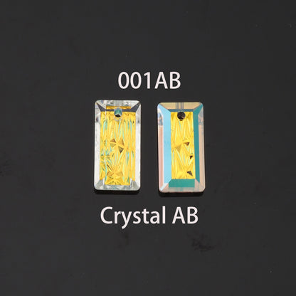 1pcs Rectangle Crystal Pendant Crystal AB Rhinestones for DIY Craft Jewelry Making Supply