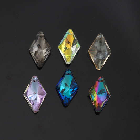 1pcs Rhombus Crystal Pendant Crystal AB Rhinestones for DIY Craft Jewelry Making Supply