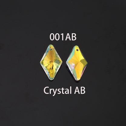 1pcs Rhombus Crystal Pendant Crystal AB Rhinestones for DIY Craft Jewelry Making Supply