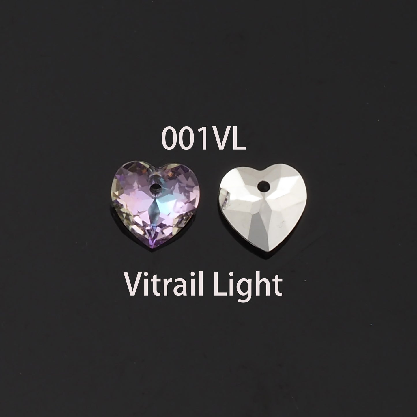 5pcs Heart Crystal Pendant Crystal AB Rhinestones for DIY Craft Jewelry Making Supply