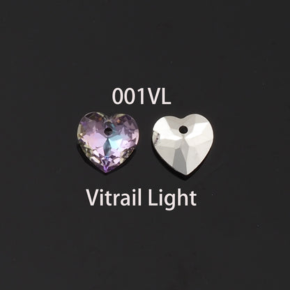 5pcs Heart Crystal Pendant Crystal AB Rhinestones for DIY Craft Jewelry Making Supply