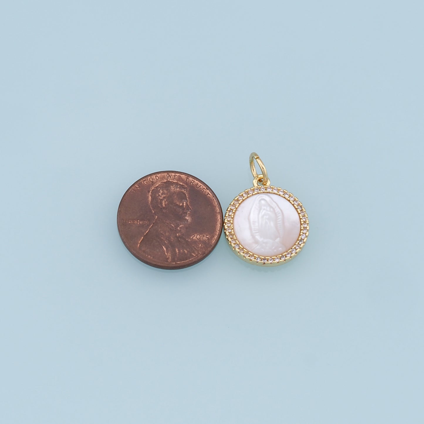 Gold virgin mary Charms,18K Gold Filled Our Lady of Guadalupe Pendant,CZ virgin mary Charm Bracelet Necklace for DIY Jewelry Making Supply