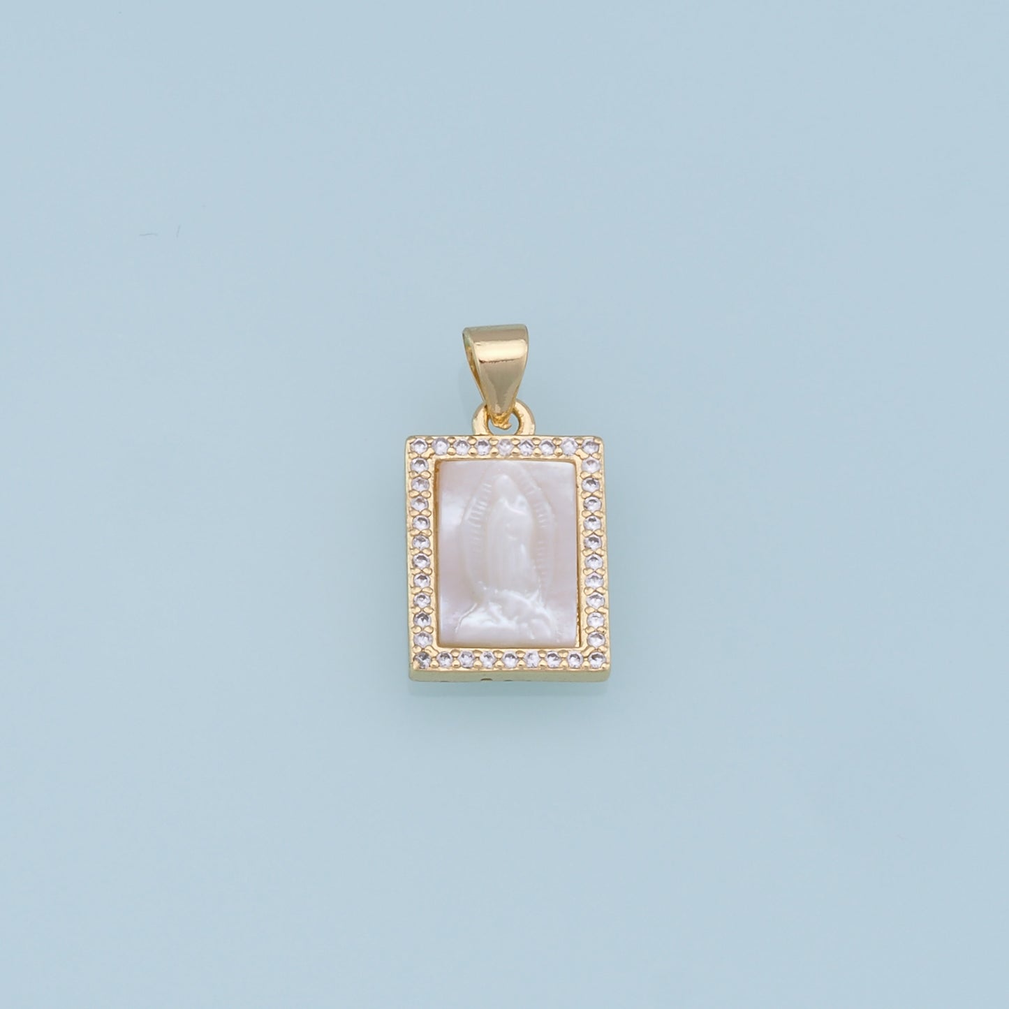 Gold Our Lady of Guadalupe Charms,18K Gold Filled virgin mary Pendant,Religion Charm Bracelet Necklace for DIY Jewelry Making Supply