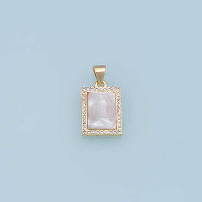 Gold Our Lady of Guadalupe Charms,18K Gold Filled virgin mary Pendant,Religion Charm Bracelet Necklace for DIY Jewelry Making Supply