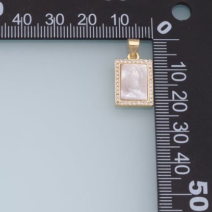 Gold Our Lady of Guadalupe Charms,18K Gold Filled virgin mary Pendant,Religion Charm Bracelet Necklace for DIY Jewelry Making Supply