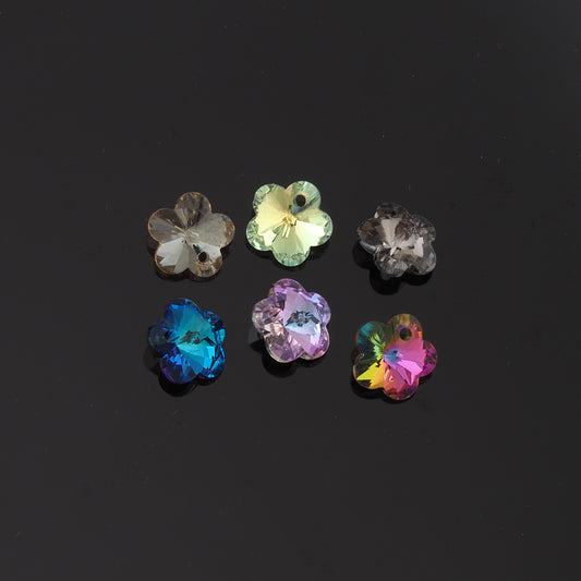 5pcs Flower Crystal Pendant Crystal AB Rhinestones for DIY Craft Jewelry Making Supply