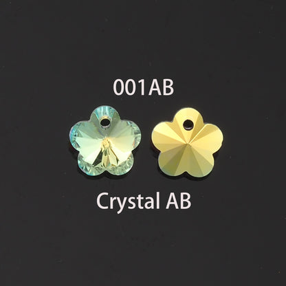 5pcs Flower Crystal Pendant Crystal AB Rhinestones for DIY Craft Jewelry Making Supply