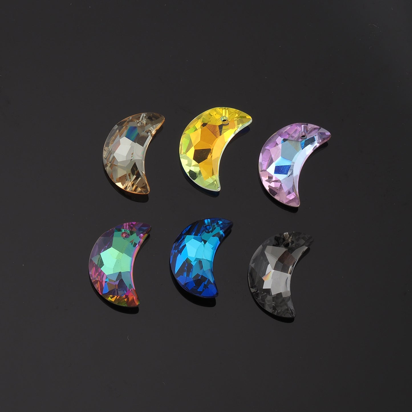 1pcs Moon Crystal Pendant Crystal AB Rhinestones for DIY Craft Jewelry Making Supply