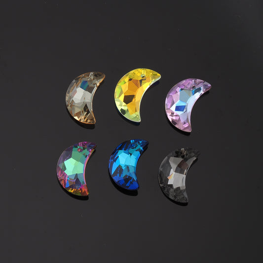 1pcs Moon Crystal Pendant Crystal AB Rhinestones for DIY Craft Jewelry Making Supply