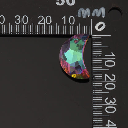 1pcs Moon Crystal Pendant Crystal AB Rhinestones for DIY Craft Jewelry Making Supply