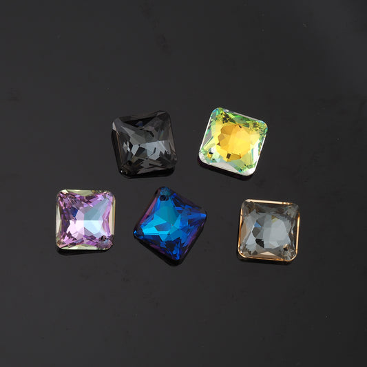 1pcs Square Crystal Pendant Crystal AB Rhinestones for DIY Craft Jewelry Making Supply