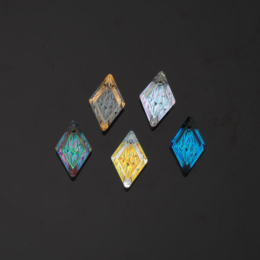1pcs Rhombus Crystal Pendant Crystal AB Rhinestones for DIY Craft Jewelry Making Supply