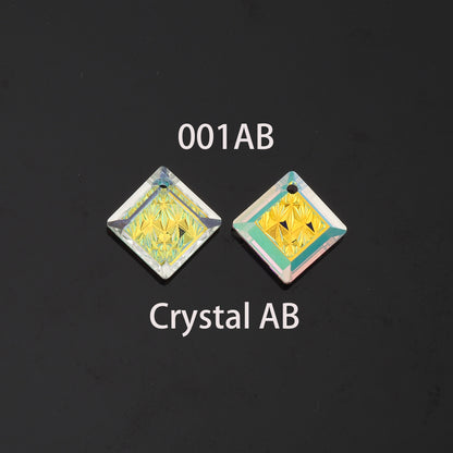 1pcs Square Crystal Pendant Crystal AB Rhinestones for DIY Craft Jewelry Making Supply
