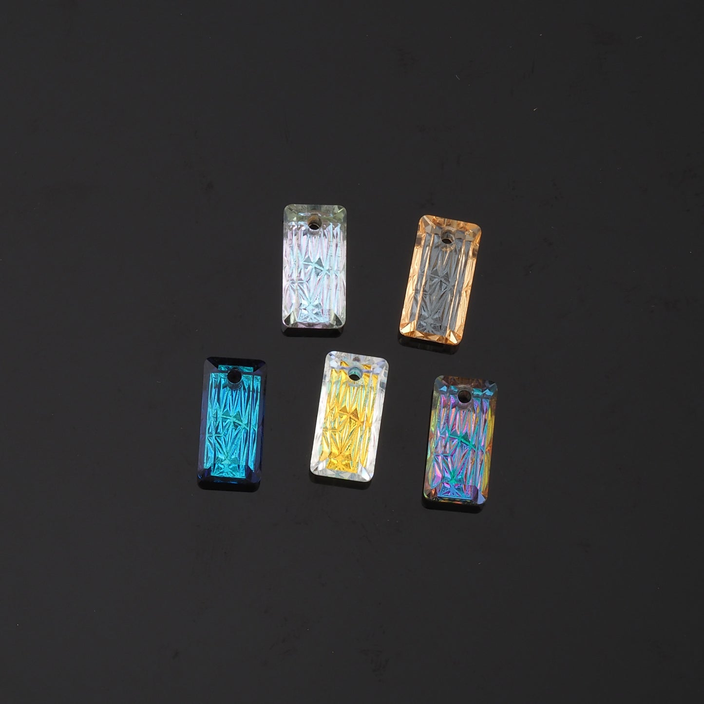 1pcs Rectangle Crystal Pendant Crystal AB Rhinestones for DIY Craft Jewelry Making Supply