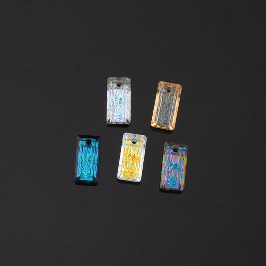 1pcs Rectangle Crystal Pendant Crystal AB Rhinestones for DIY Craft Jewelry Making Supply