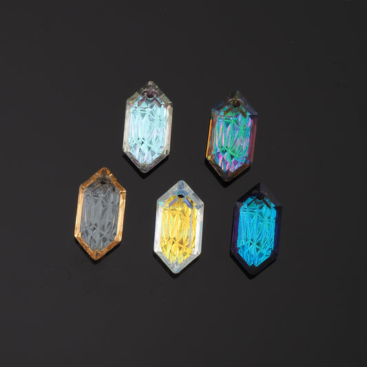 1pcs Hexagon Crystal Pendant Crystal AB Rhinestones for DIY Craft Jewelry Making Supply