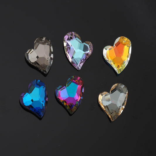 1pcs Heart Crystal Pendant Crystal AB Rhinestones for DIY Craft Jewelry Making Supply