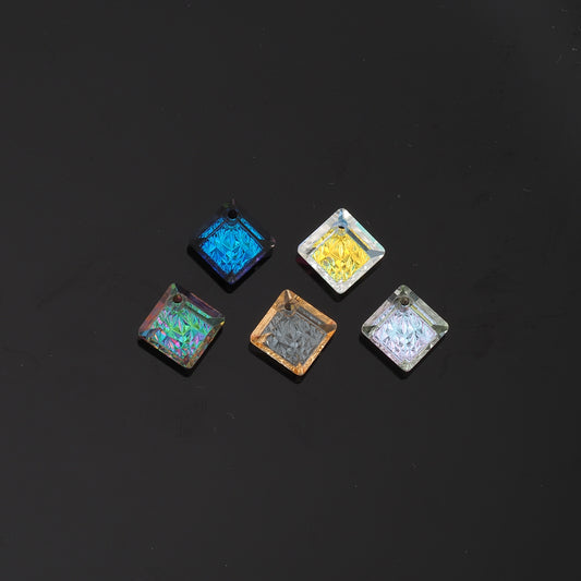 1pcs Square Crystal Pendant Crystal AB Rhinestones for DIY Craft Jewelry Making Supply