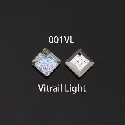 1pcs Square Crystal Pendant Crystal AB Rhinestones for DIY Craft Jewelry Making Supply