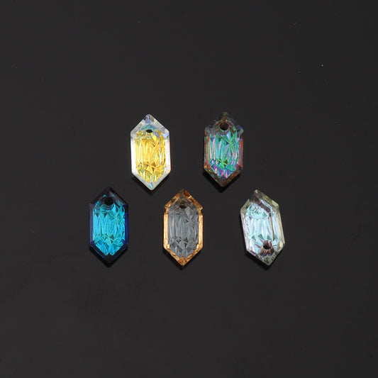 1pcs Hexagon Crystal Pendant Crystal AB Rhinestones for DIY Craft Jewelry Making Supply