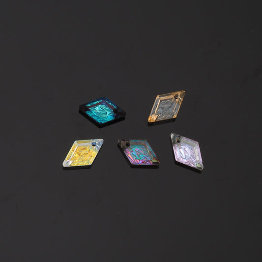 1pcs Rhombus Crystal Pendant Crystal AB Rhinestones for DIY Craft Jewelry Making Supply