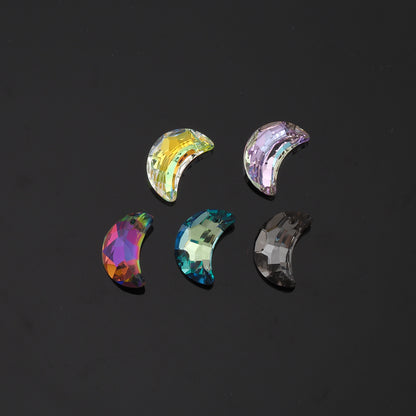 1pcs Moon Crystal Pendant Crystal AB Rhinestones for DIY Craft Jewelry Making Supply