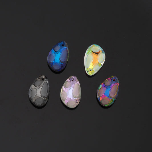 1pcs Oval Crystal Pendant Crystal AB Rhinestones for DIY Craft Jewelry Making Supply