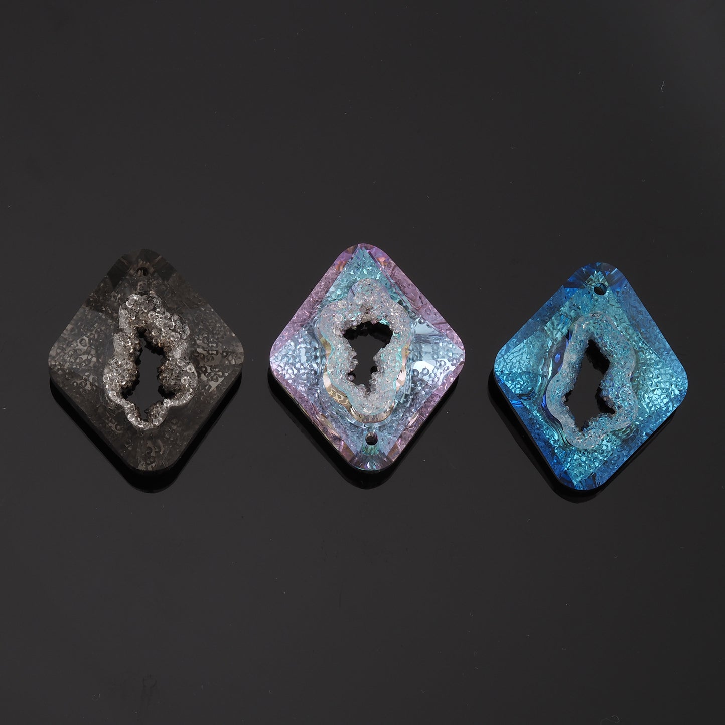 1pcs Rhombus Crystal Pendant Crystal AB Rhinestones for DIY Craft Jewelry Making Supply
