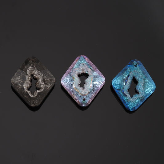 1pcs Rhombus Crystal Pendant Crystal AB Rhinestones for DIY Craft Jewelry Making Supply