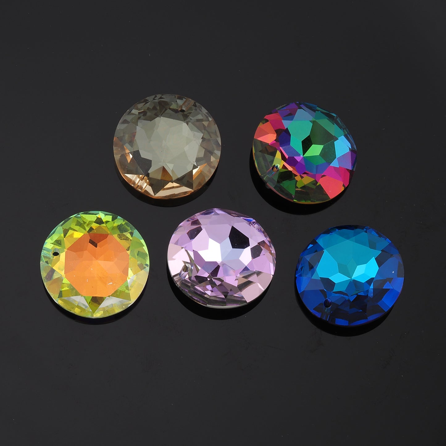 1pcs Round Crystal Pendant Crystal AB Rhinestones for DIY Craft Jewelry Making Supply