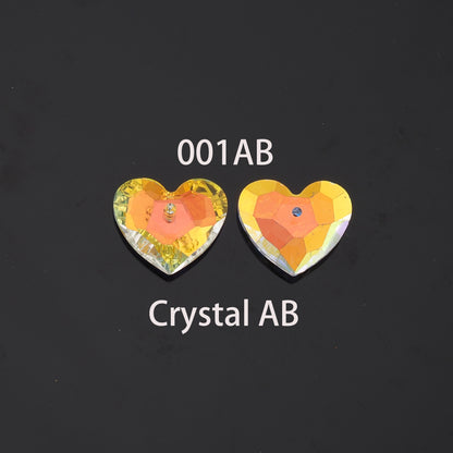 1pcs Heart Crystal Pendant Crystal AB Rhinestones for DIY Craft Jewelry Making Supply