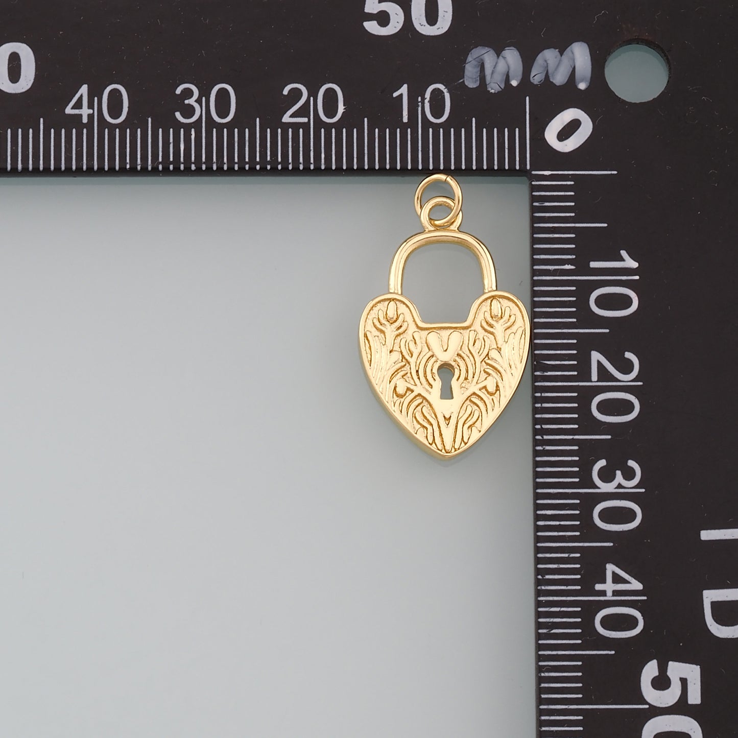 Gold Key Lock Charms,18K Gold Filled Lock Pendant,Heart Lock Charm Bracelet Necklace for DIY Jewelry Making Supply