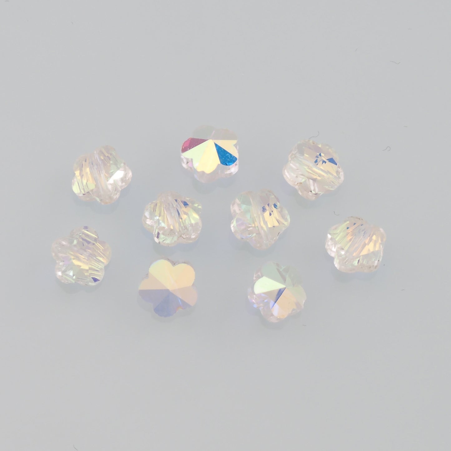 5pcs Plum Blossom Flower Crystal Spacer Bead Crystal AB Rhinestones for DIY Craft Jewelry Making Supply
