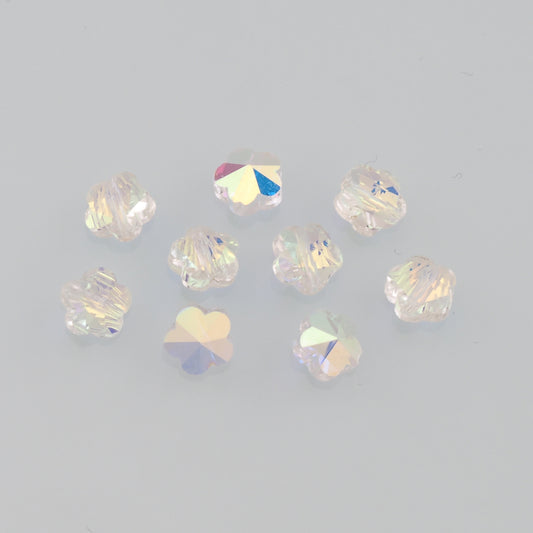5pcs Plum Blossom Flower Crystal Spacer Bead Crystal AB Rhinestones for DIY Craft Jewelry Making Supply