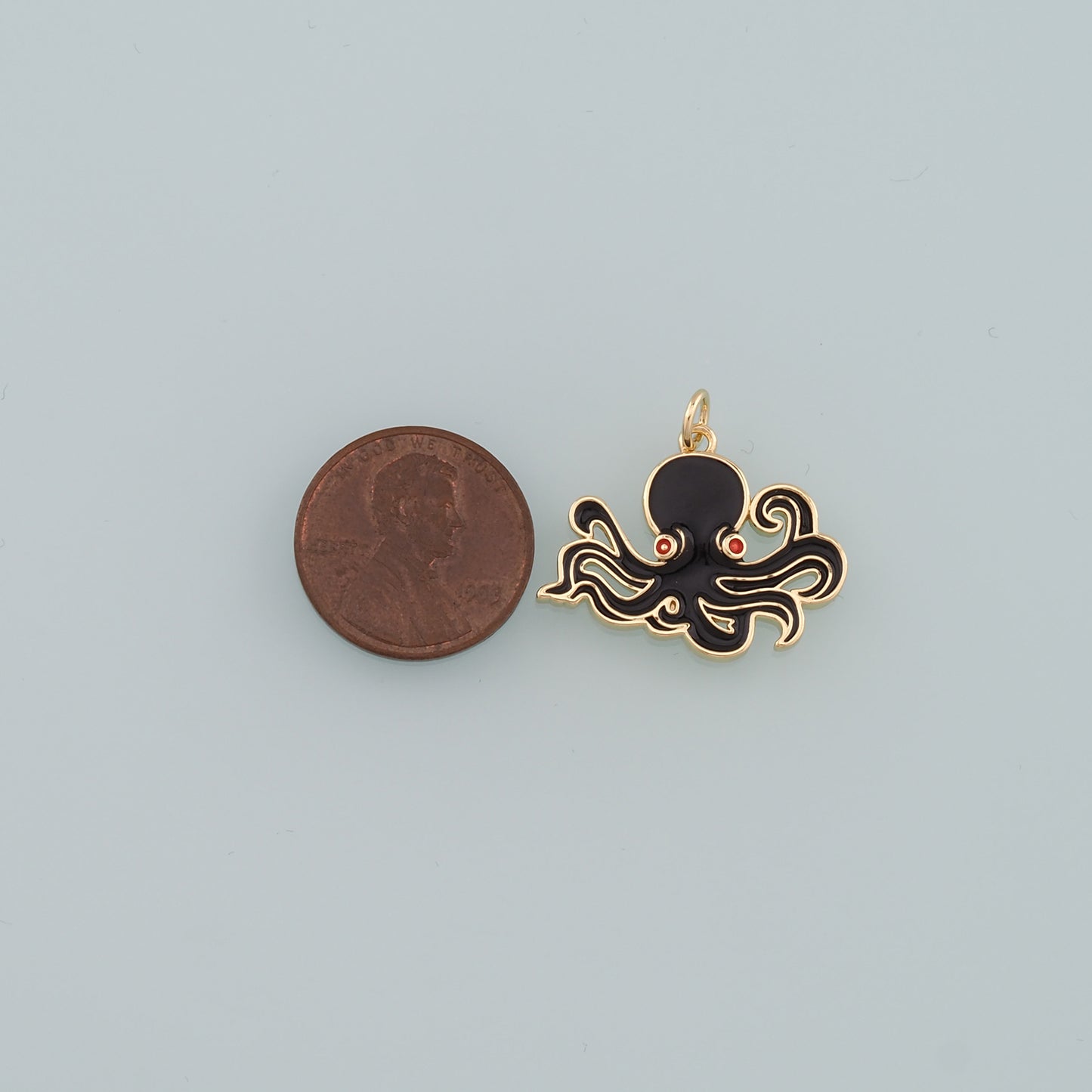 Gold Sea Life Charms,18K Gold Filled Enamel Octopus Pendant,Octopus Charm Bracelet Necklace for DIY Jewelry Making Supply