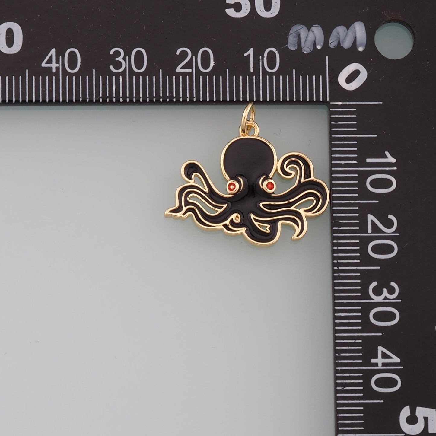 Gold Sea Life Charms,18K Gold Filled Enamel Octopus Pendant,Octopus Charm Bracelet Necklace for DIY Jewelry Making Supply