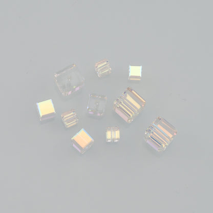 5pcs Square Crystal Spacer Bead Crystal AB Rhinestones for DIY Craft Jewelry Making Supply