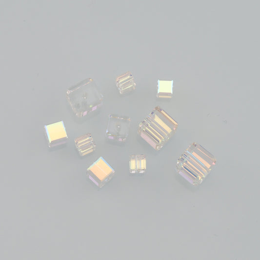 5pcs Square Crystal Spacer Bead Crystal AB Rhinestones for DIY Craft Jewelry Making Supply