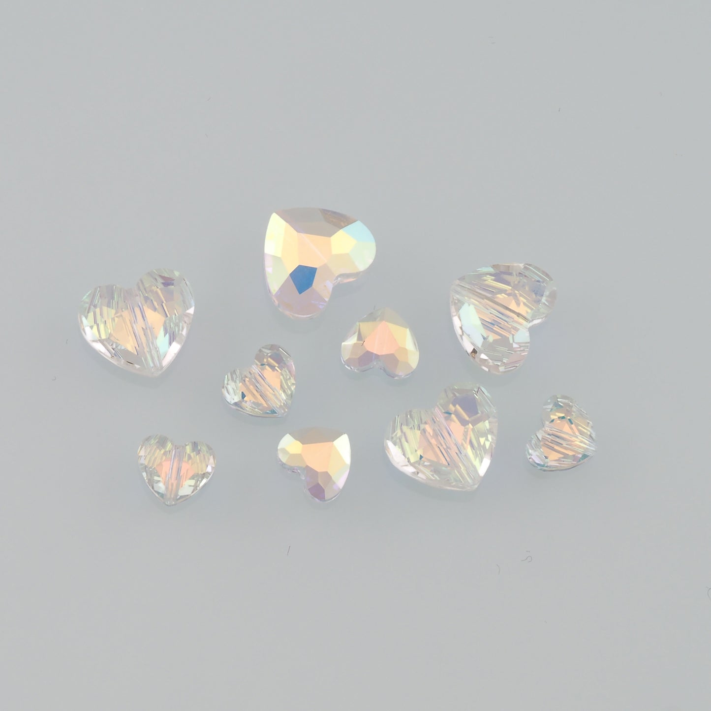 5pcs Heart Crystal Spacer Bead Crystal AB Rhinestones for DIY Craft Jewelry Making Supply