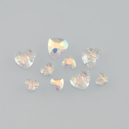 5pcs Heart Crystal Spacer Bead Crystal AB Rhinestones for DIY Craft Jewelry Making Supply