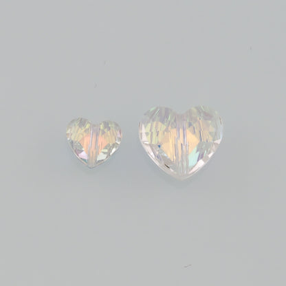5pcs Heart Crystal Spacer Bead Crystal AB Rhinestones for DIY Craft Jewelry Making Supply
