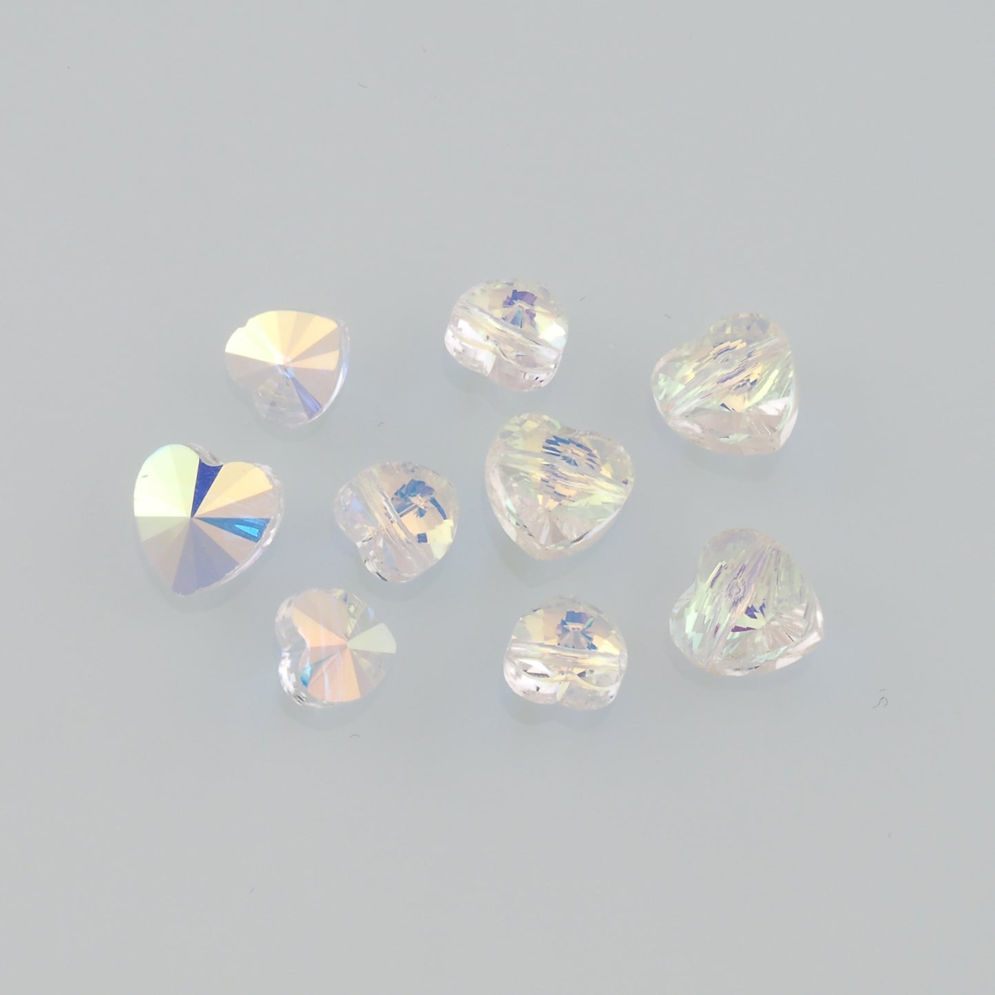 5pcs Heart Crystal Spacer Bead Crystal AB Rhinestones for DIY Craft Jewelry Making Supply