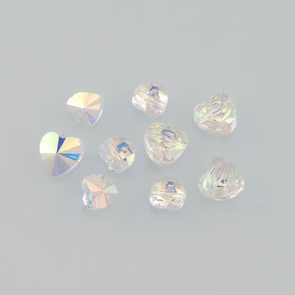 5pcs Heart Crystal Spacer Bead Crystal AB Rhinestones for DIY Craft Jewelry Making Supply