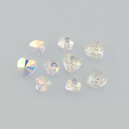 5pcs Heart Crystal Spacer Bead Crystal AB Rhinestones for DIY Craft Jewelry Making Supply