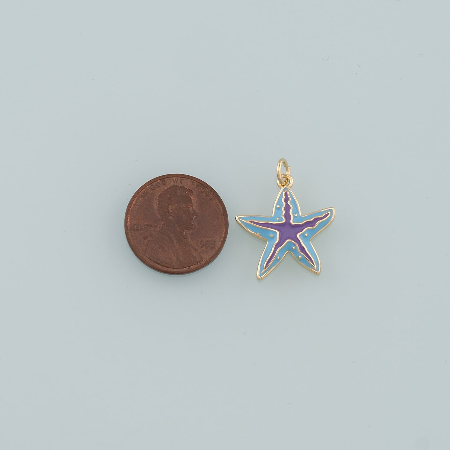 Gold Starfish Charms,18K Gold Filled Sea star Pendant,Enamel Starfish Charm Bracelet Necklace for DIY Jewelry Making Supply