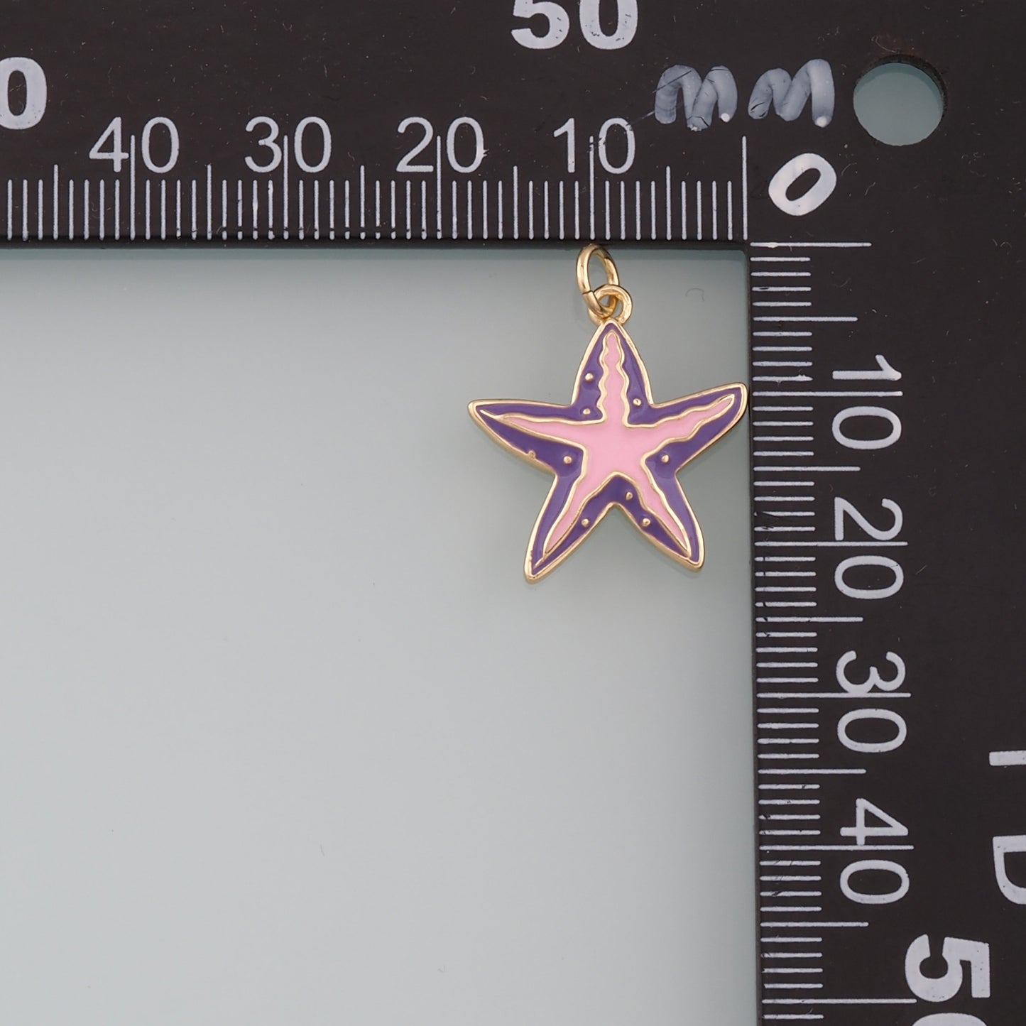 Gold Starfish Charms,18K Gold Filled Sea star Pendant,Enamel Starfish Charm Bracelet Necklace for DIY Jewelry Making Supply